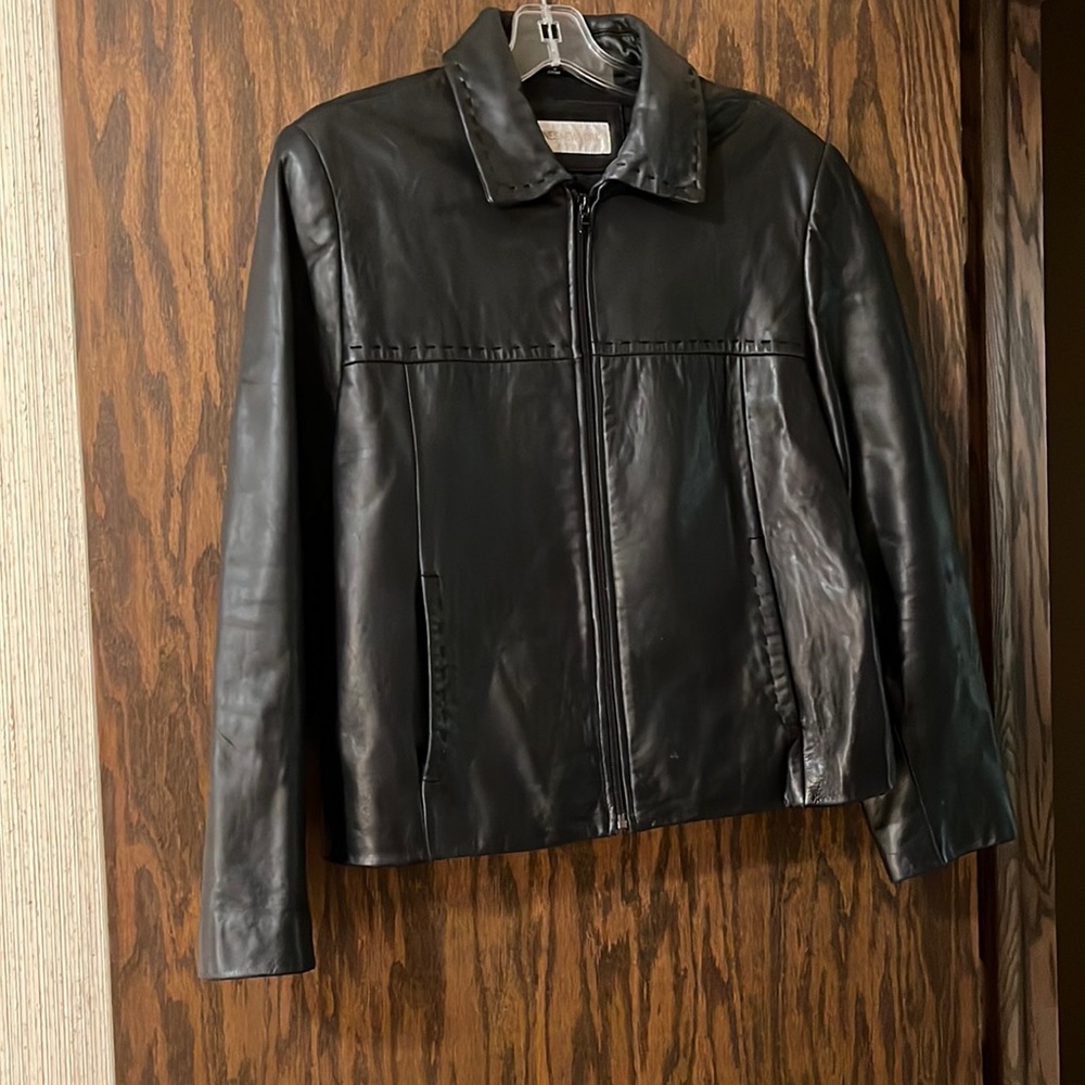 Vintage 1980s Leather Jacket - Size Petite Large